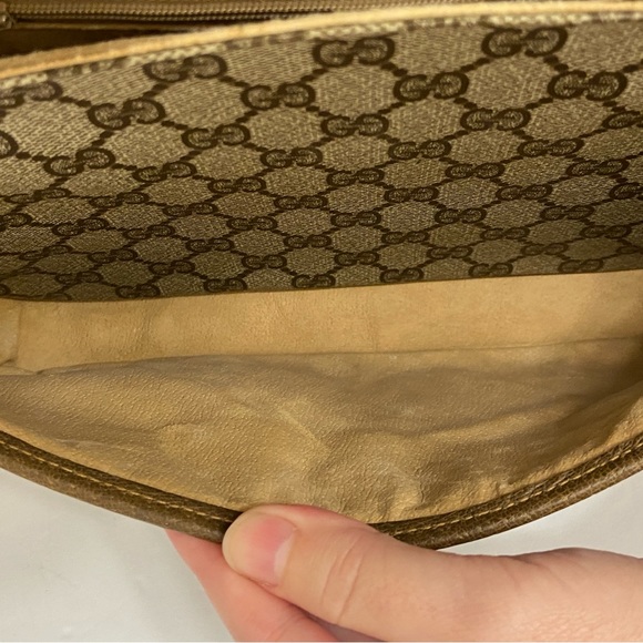 Vintage Gucci Brown Monogram GG Coated Canvas Shoulder Bag - Picture 9 of 16